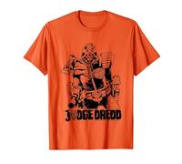 Judge Dredd, Attorney Mike McMahon, Art 2000 AD Comics T-Shirt, Men, Orange, Medium