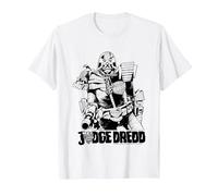 Judge Dredd, Attorney Mike McMahon, Art 2000 AD Comics T-Shirt, Men, White, Medium