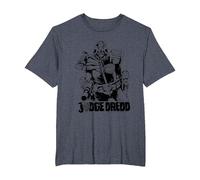 Judge Dredd, Attorney Mike McMahon, Art 2000 AD Comics T-Shirt, Men's Big and Tall, Heather Blue, 6X Tall