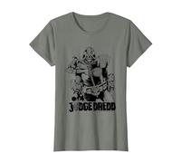 Judge Dredd, Attorney Mike McMahon, Art 2000 AD Comics T-Shirt, Women, Olive Heather, Medium