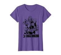 Judge Dredd, Attorney Mike McMahon, Art 2000 AD Comics T-Shirt, Women, Purple Heather, Small