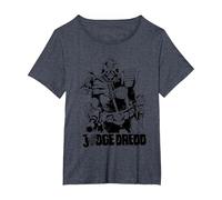 Judge Dredd, Attorney Mike McMahon, Art 2000 AD Comics T-Shirt, Women's Plus, Heather Blue, 3X