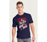 Judge Dredd Men's 2000 AD Dredd vs Death Red Shield T-Shirt in Navy | Size: Medium Judge Dredd Navy M