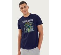 Judge Dredd Men's Any Questions 2000 AD Comics T-Shirt in Navy | Size: Large Judge Dredd Navy L
