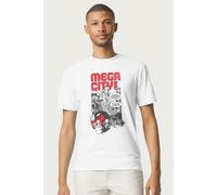 Judge Dredd Men's Mega City One 2000 AD Comics T-Shirt in White | Size: Large Judge Dredd White L