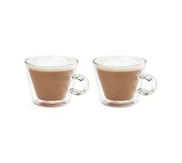 Judge Duo Flare Set of 2 Cappuccino Glass Coffee Cups with Handle, Hollow Vacuum Sealed, Heat Resistant, 250ml Cappuccino Glass