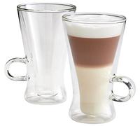 Judge Duo Grande Latte Glass Coffee Cups with Handle, Set of 2 Hollow Vacuum Sealed, Heat Resistant, 320ml Latte Cup