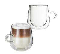 Judge Duo Latte Double Walled Glass Coffee Cup with Handle, Hollow Vacuum Sealed, Heat Resistant, Single 475ml Grande Latte Cup