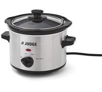 Slow Cooker by Judge - 1.5L, Black, Glass Lid, Cool Touch Handles, Easy Clean
