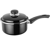 Judge Essentials Enamel Black with Lid, 16cm Saucepan, 1.6L, Non-Stick