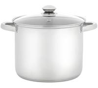 Judge Essentials Polished Stainless Steel Stock Pot with Lid, 6.5L, 22cm Large Induction Pot, Suitable for All Hob Types, Oven and Dishwasher Safe