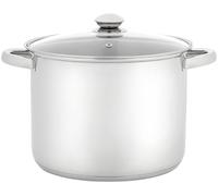 Judge Essentials Polished Stainless Steel Stock Pot with Lid, 8.5L, 24cm Large Induction Pot, Suitable for All Hob Types, Oven and Dishwasher Safe