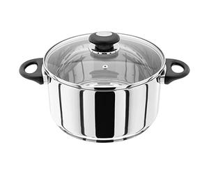 Judge Essentials Stainless Steel Large Casserole with Twin Handles 24cm 4.3L Induction Ready, Oven Safe, Dishwasher Safe