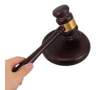 Judge Gavel - Wooden Hammer Block, Durable Desk Accessory, Professional Auctioneer | Graduation Costume Party Prop Corporate Signing Promotion Symbol For Courtroom Law School Moot Cour