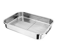 Judge H043 Large Stainless Steel Roasting Pan with Rack, 42cm x 30cm x 6.5cm, Oven Safe, Dishwasher Safe, Gift Box - 25 Year Guarantee