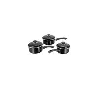 Judge Induction 3 Piece Saucepan Set Non-Stick Black