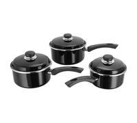 Judge Induction 3 Piece Saucepan Set Non-Stick Black