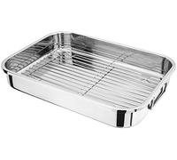 Judge Large Stainless Steel Roasting Pan with Rack, 42cm x 30cm x 6.5cm, Oven Safe, Dishwasher Safe, Gift Box