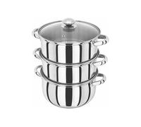 Judge Large Tiered Steamer 18cm Stainless Steel with Glass Lid 10 Year Guarantee