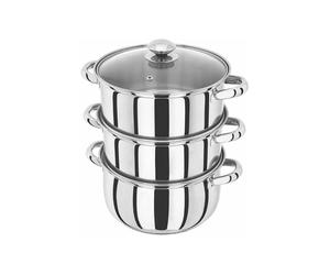 Judge Large Tiered Steamer 18cm Stainless Steel with Glass Lid 10 Year Guarantee