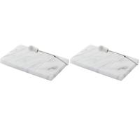 Judge Marble Cheese Board with Wire Cutter 21cm x 20cm - 25 Year Guarantee, White (Pack of 2)