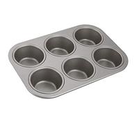 Judge Non-Stick Cupcake/Muffin Tin with 6 Large Cups, Dishwasher Safe 27cm x 18cm x 3cm - 5 Year Guarantee