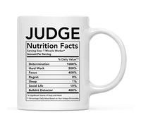 Judge Nutritional Facts Tea Mugs with Handle Ceramic Drinkware Funny Coffee Mug for Home Latte Café 330Ml