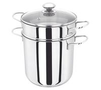 Judge Speciality Cookware JA80 Extra Large 5.2L Stainless Steel Pasta Pot with Drainer Insert (31cm x 22cm x 31cm) Induction Ready - 25 Year Guarantee