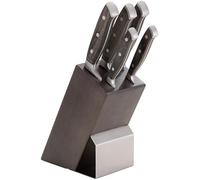 Judge Pro 5-Piece Knife Block Set - with Paring, Utility, Carving, Bread + Cooks Knife - High-Grade Carbon Stainless Steel Blade, Dishwasher Safe, Hard-Wearing Wood Handle, Easy to Sharpen
