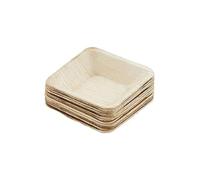Judge Pure Leaf Disposable Bowls, Pack of 12 Areca Palm Leaf Square Bowls 4"/10cm, Fridge and Freezer Safe, Microwaveable