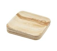 Judge Pure Leaf Disposable Plates, Pack of 12 Areca Palm Leaf Square Dinner Plates 10" x 10"/25 x 25cm, Fridge and Freezer Safe, Microwaveable