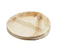 Judge Pure Leaf Disposable Plates, Pack of 6 Areca Palm Round Divided Plates 10"/25cm, Fridge and Freezer Safe, Microwaveable