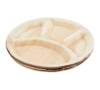 Judge Pure Leaf Disposable Plates, Pack of 6 Areca Palm Round Divided Plates 12"/30cm, Fridge and Freezer Safe, Microwaveable