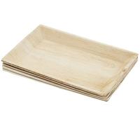 Judge Pure Leaf Disposable Serving Trays, Pack of 6 Areca Palm Leaf Serving Trays 10" x 6"/25 x 15cm, Fridge and Freezer Safe, Microwaveable