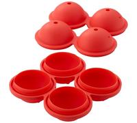 Judge Silicone Ice Cube Tray, 4 Large Round Ice Ball Moulds (Berry)