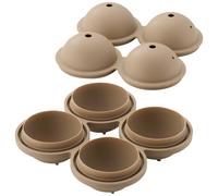 Judge Silicone Round Ice Cube Mould - 4 Large Ice Ball Moulds - Easy Release Silicone Moulds for Cocktails, Whiskey & Gin - Freezer & Dishwasher Safe - Hazelnut