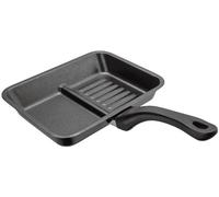 Judge Speciality Cookware Double Grill Pan 18 x 24cm - 1.4mm Carbon Steel, Non-Stick Ribbed Base, Stainless Steel Heat Collar