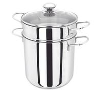 Judge Speciality Cookware JA80 Extra Large 5.2L Stainless Steel Pasta Pot with Drainer Insert (31cm x 22cm x 31cm) Induction Ready - 25 Year Guarantee