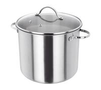 Judge Stainless Steel Stockpot with Glass Lid, Hollow Handles, 24cm, 8.5L Induction Ready, Oven Safe, Dishwasher Safe, Silver