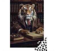 Judge Tiger 1000-Piece Jigsaw Puzzle for Adults, 38x26cm/1000pcs, Quiet Home Activity, Focused Puzzle Time And Year-Round Leisure
