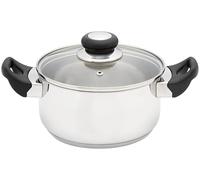 Judge Vista 18cm Stainless Steel Casserole Pot - 1.8L Cooking Pot with Twin Stay-Cool Handles, Induction Compatible Casserole Dish, Oven & Dishwasher Safe, Durable Stainless Steel Cookware