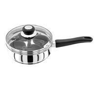 Judge Vista JJ86A Four-Cup Egg Poacher and Stainless Steel Frying Pan, 20cm, Vented Glass Lid and Stay-Cool Handle, Induction Ready, 25 Year Guarantee 10 Year Non-Stick Warranty