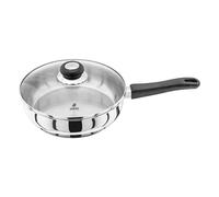 Judge Vista Stainless Steel Large Saute Pan 24cm, Shatterproof Vented Glass Lid, Induction Ready, Oven Safe