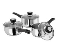 Judge Vista, 3 Piece Saucepan Set in Metallic Silver Judge Metallic Silver