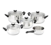 Judge Vista 5 Piece Cookware Set ? 16cm & 18cm Saucepans, 20cm & 24cm Casseroles, 24cm Stockpot, Stainless Steel Cookware for Induction, Complete