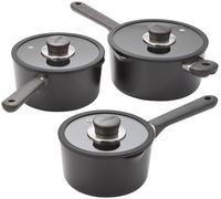 Judge Vista Ceramic 3-Piece Draining Saucepan Set - Aluminium Base with Non-Stick Ceramic Coating, Stay Cool Handles, Induction Compatible - Includes 16cm, 18cm & 20cm Draining Saucepans