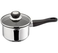 Judge Vista Draining Non-Stick Saucepan 16cm, 1.5L, Silver, Shatterproof Vented Glass Lid, Induction Ready, Oven Safe