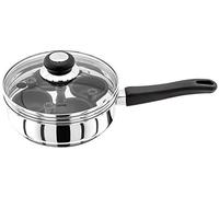 Judge Vista JJ86A Four-Cup Egg Poacher and Stainless Steel Frying Pan, 20cm, Vented Glass Lid and Stay-Cool Handle, Induction Ready, 25 Year Guarantee 10 Year Non-Stick Warranty