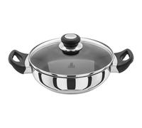 Judge Vista Non-Stick Shallow Casserole With Shatterproof Glass Lid 24Cm - Silver