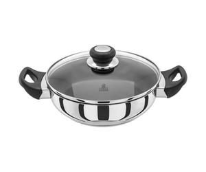 Judge Vista Non-Stick Shallow Casserole With Shatterproof Glass Lid 24Cm - Silver